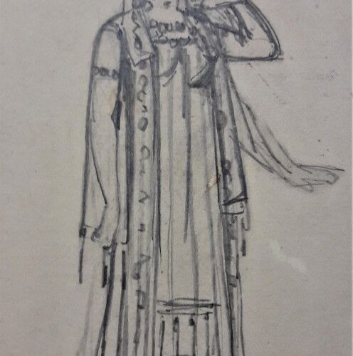 Null GREVIN Alfred (1827-1892) Portrait supposé de Sarah Bernhardt dans Théodora&hellip;