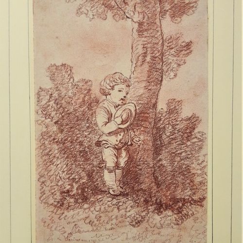 Null PARIZEAU Philippe-Louis(1740-1801). Enfant près d'un arbre.1789. Sanguine s&hellip;