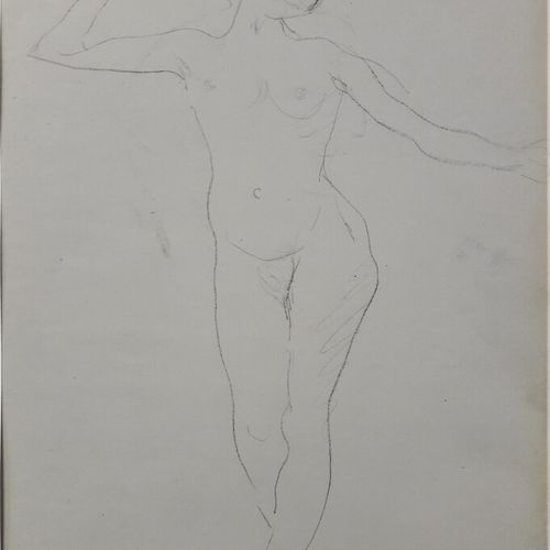 Null MARQUET Albert (1875-1947) Etude de nu féminin. Dessin double face au crayo&hellip;