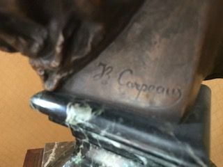 11745/70 D'après CARPEAUX : Buste du Génie de la Danse. Épreuve en bronze patiné&hellip;