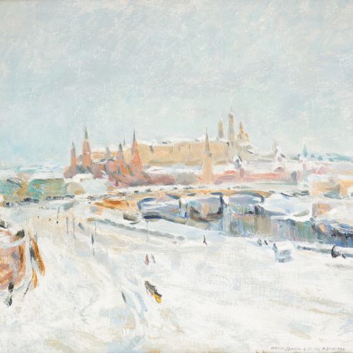 Mikhail Nikolaevich YAKOVLEV École russe (1880 1942) Huile sur toile: "L'hiver à&hellip;