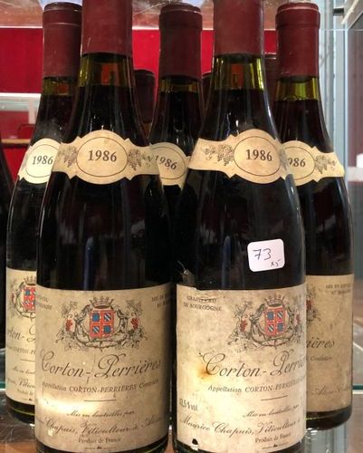 Null CORTON Grand cru "Perrières" - CHAPUIS. 1986
5 bouteilles.
Etiquette légère&hellip;