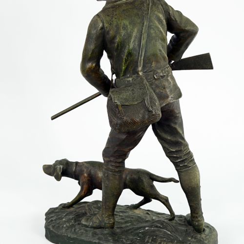 Null H. Fugère (1872-1944) "A hunter and his dog

Sculpture in regula

Signed on&hellip;