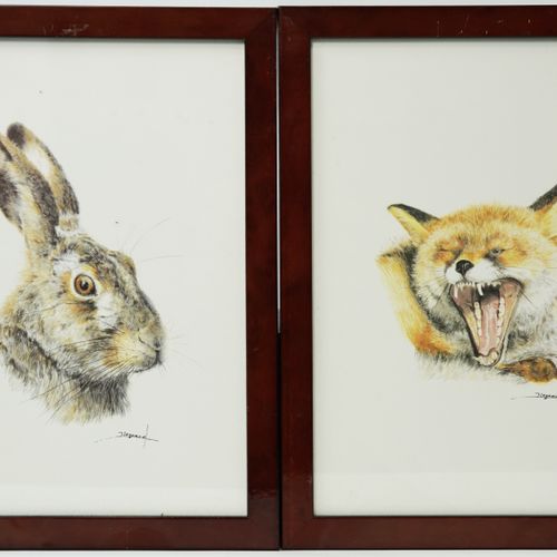 Null J. Lognard (XXème), Deux gravures représentant un renard et un lapin

28,5 &hellip;