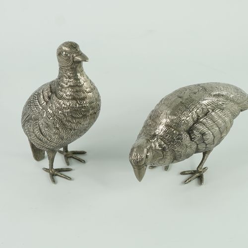 Null Pair of silver plated partridges.

Left partridge size : 17x11cm

Right par&hellip;