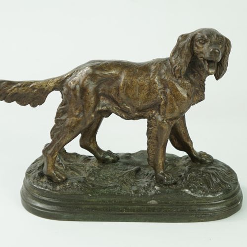 Null A. DUBUCAND (1828-1894) "Setter

Bronze with double patina, old cast signed&hellip;