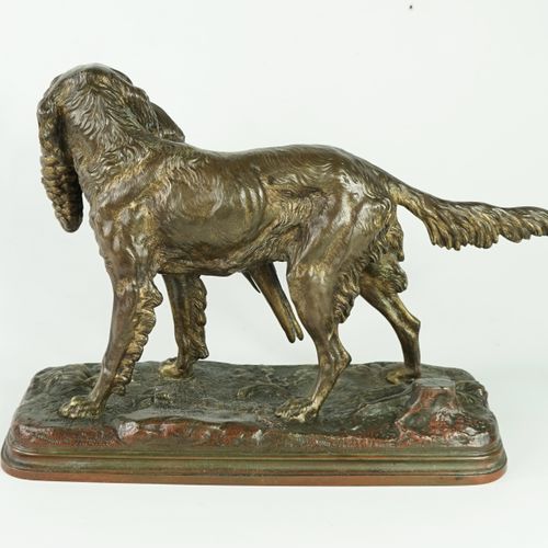 Null 阿尔弗雷德-杜布坎德（1828-1894）"猎犬和野鸡

青铜，带有奖章的铜锈，在露台上签名

尺寸：23 x 34,5 cm