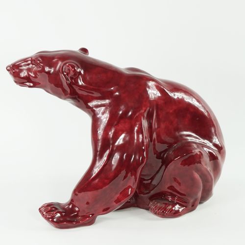 Null Red ceramic polar bear 

Art deco style

Signed on the bottom "Jacques R., &hellip;