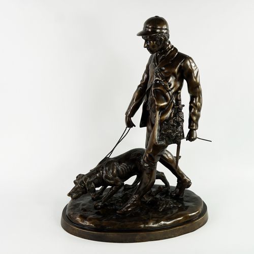 Null Bronze représentant "Le valet de limier" dans le goût de Pierre-Jules MÈNE.&hellip;