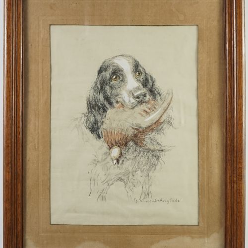 Null H.Vincent-Anglade (XX°) "Cocker and partridge

Lithograph enhanced

38,5 x &hellip;