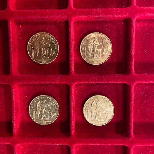 Null 4 pièces de 20 Francs en or. Type Génie. 1875 A - 1876 A - 1878 A - 1897 A