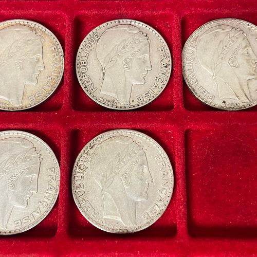 Null 5 pièces de 20 Francs en argent. Type Turin. 1929 - 1933 (2) - 1938 (2).
