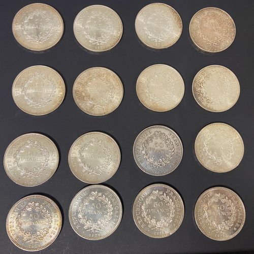 Null 16 pièces de 50 Francs. Type Hercule 1975 (5) - 1977 (7) - 1978 (4)