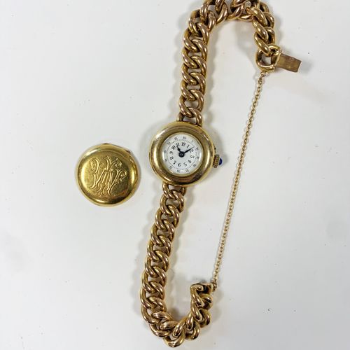 Null Montre bracelet de femme en or (18K) boitier circulaire bracelet maille gou&hellip;