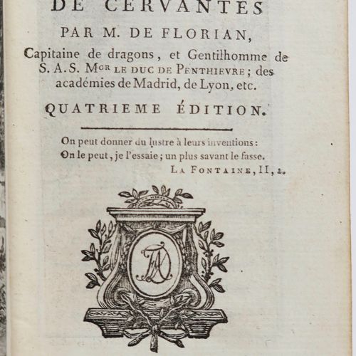 FLORIAN (Jean Pierre Claris de). Galatée, roman pastoral ; imité de Cervantes. Q&hellip;