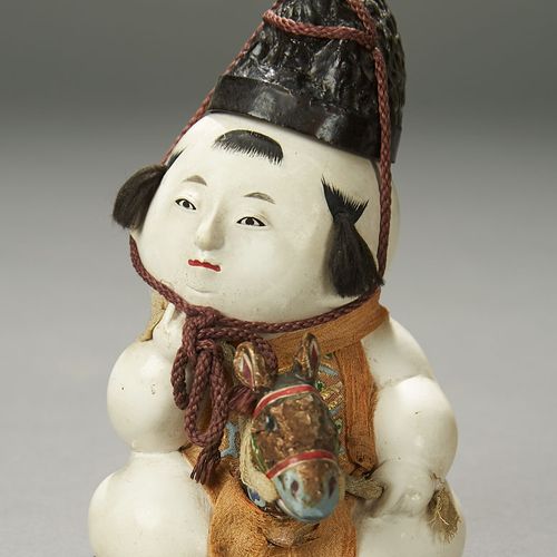 Charming Gosho-ningyo (Palace Doll) with Harukoma Hobby Horse, Early Meiji Perio&hellip;