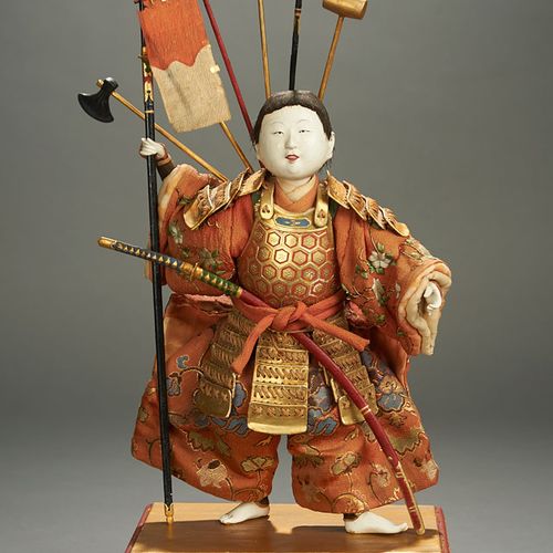Captivating 18th Century Isho-ningyo of the Warrior Monk Benkei 17" (43 cm.) The&hellip;