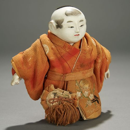 Charming Mitsuore gosho-ningyo (Triple-Jointed Palace Doll) of a Young Boy, Edo &hellip;