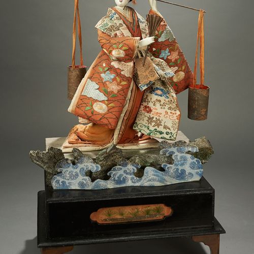 Dramatic Takeda-ningyo (Theatrical Doll) of Shiokumi, the Salt Maiden 20" (51 cm&hellip;