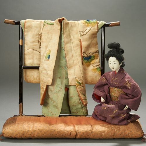 Highly Desirable Late 18th Century Mitsuore-ningyo (Triple-jointed Doll) with Ki&hellip;