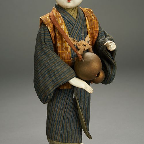 Engaging Mitate Gosho-ningyo (Parody Palace Doll) of a Medicine Peddler, Edo Per&hellip;