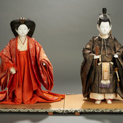 Pair, Kinen-ningyo Commemorating 1924 Imperial Wedding of Hirohito and Nagako, T&hellip;