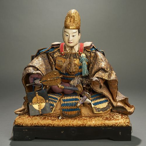 Lavish Musha-ningyo (Warrior Doll) of Toyotomi Hideyoshi, Edo Period 19" (48 cm.&hellip;