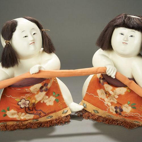 Whimsical Mitate Gosho-ningyo (Parody Palace Dolls) of Sumo Wrestlers, Edo Perio&hellip;