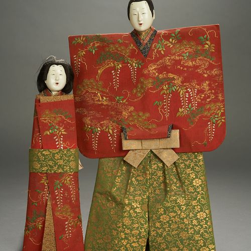 Classic Tachi-bina (Standing Imperial Couple) for the Hina Matsuri, Late Edo Per&hellip;