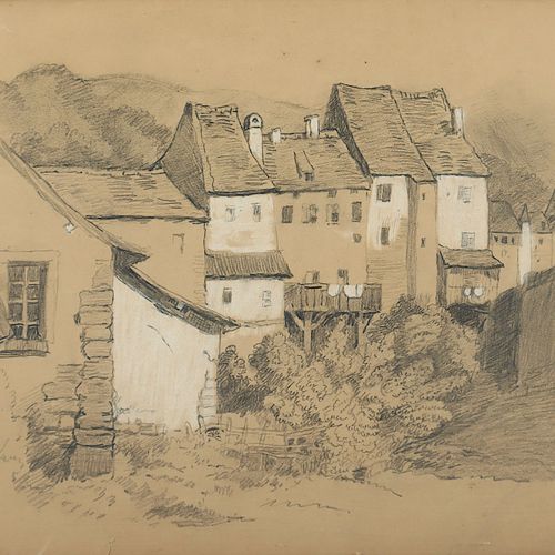 Null DESSINATEUR DU XIXe siècle, "Paire de vues de la ville - Kaub sur le Rhin",&hellip;