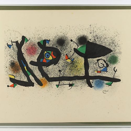 Miro, Joan, Original-Farblithografie, R. 米罗，琼，"o.T."，原版彩色石版画，约45 x 61，来自 "雕塑"，19&hellip;