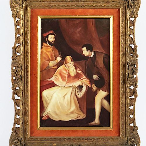 Bildplatte, Deutsch, um 1900, R. PLACA, retrato pintado en color del papa Pablo &hellip;