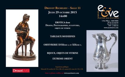 Orfèvrerie des XVIIIe et XIXe siècles - Collection d'Erotica, objets de vitrine, tableaux anciens et modernes