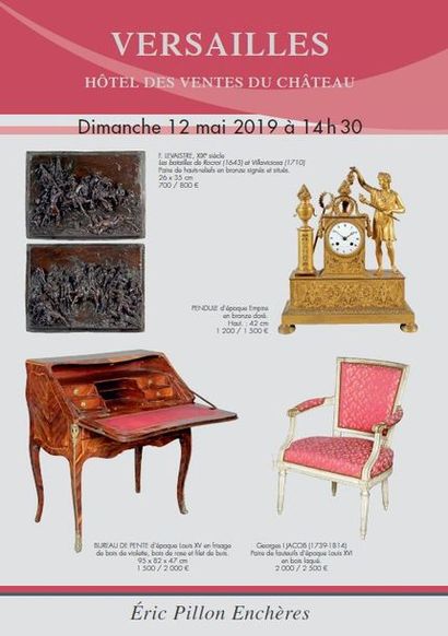 Tableaux anciens et du XIXe siècle - Cannes anciennes - Arts de la table Objets d’art - Mobilier du XVIIeI et XIXe siècle. 