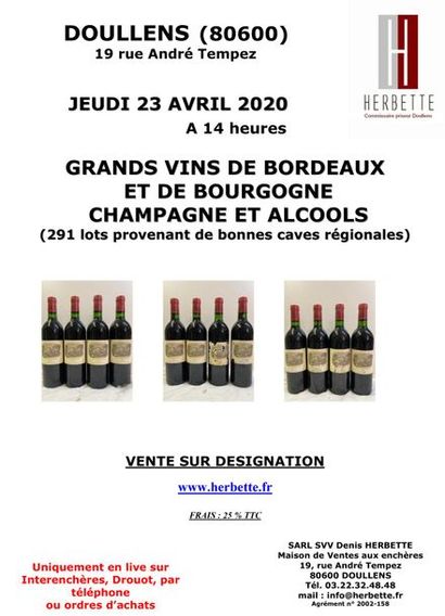 [CONFIRMED] GREAT BORDEAUX AND BURGUNDY WINES CHAMPAGNE AND ALCOHOLS