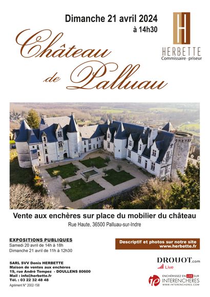 Dimanche 21 avril  - Vente au château de Palluau