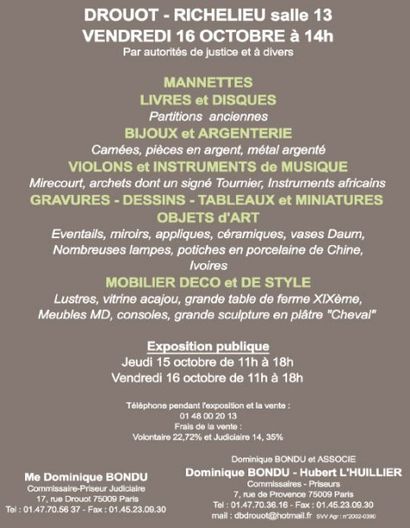 Manettes - Bijoux - Meubles et objets d'art