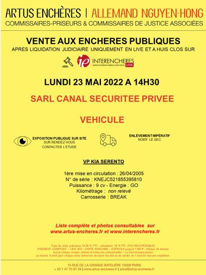 SARL CANAL SECURITEE PRIVEE<br/>VEHICULE