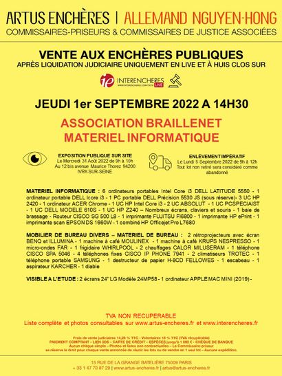 ASSOCIATION BRAILLENET | MATERIEL INFORMATIQUE