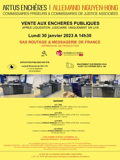 SAS ROUTAGE & MESSAGERIE DE FRANCE | IMPRESSION DE PRODUCTION