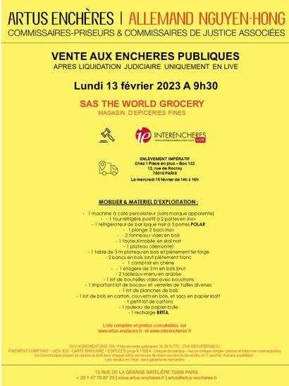 SAS THE WORLD GROCERY | MAGASIN D'EPICERIES FINES