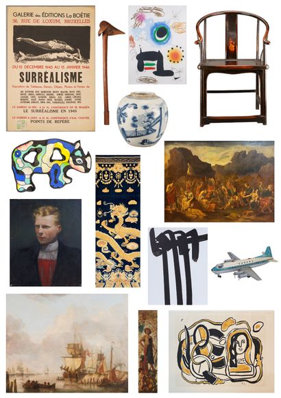 Successions & collections : Asie, Europe, Afrique : peinture, sculpture, bijoux, arme, objet de curiosité, jouet, BD, etc