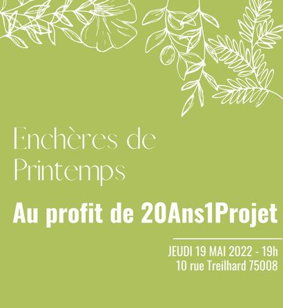 VENTE CARITATIVE AU PROFIT de l'ASSOCIATION 20 ANS 1 PROJET