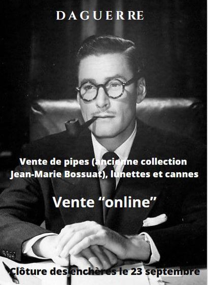 Vente de pipes (collection Jean-Marie Bossuat), lunettes et cannes