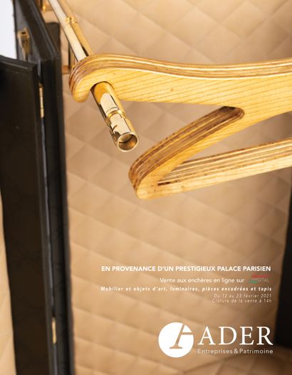 [VENTE EN LIGNE] En provenance d'un prestigieux Palace parisien : mobilier et objets d'art, tableaux, gravures, luminaires et tapis