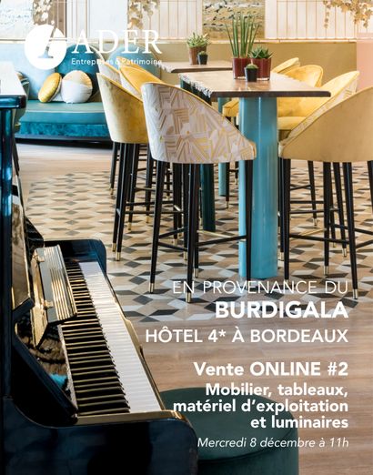[VENTE EN LIGNE II] En provenance du Burdigala, hôtel 4* à Bordeaux : Mobilier, tableaux, matériel d'exploitation et luminaires