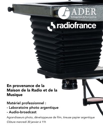 [VENTE EN LIGNE] EN PROVENANCE DE RADIO FRANCE: MATÉRIEL PROFESSIONNEL, DE LABORATOIRE PHOTO ARGENTIQUE ET AUDIO-BROADCAST
