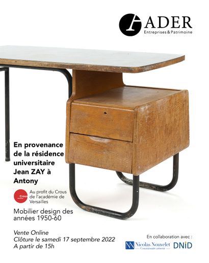 [VENTE EN LIGNE] En provenance de la résidence universitaire Jean Zay et au profit du Crous de l'Académie de Versailles : mobilier design des années 1950-60