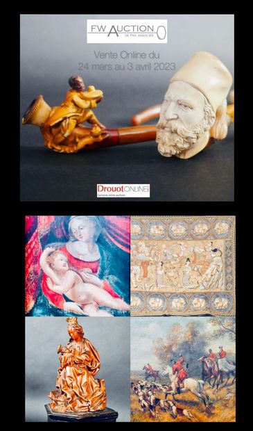 Sale 100% Online! Important collection of TABACOLOGY, Paintings, Jewels, Works of Art, Asian Art, Furniture,...
