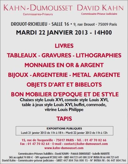 Meubles et objets d'art